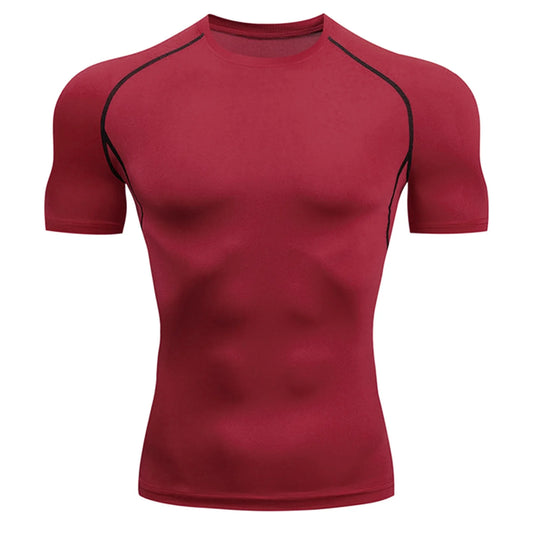 Camisetas Atléticas Para Hombre, Camiseta Deportiva De Verano Para Hombre, Camiseta De Moda Con Cuello Redondo Y Manga Corta Con Degradado 3D, Camiseta De Compresión Para Hombre, Camisetas Rojas Para Hombre Talla M