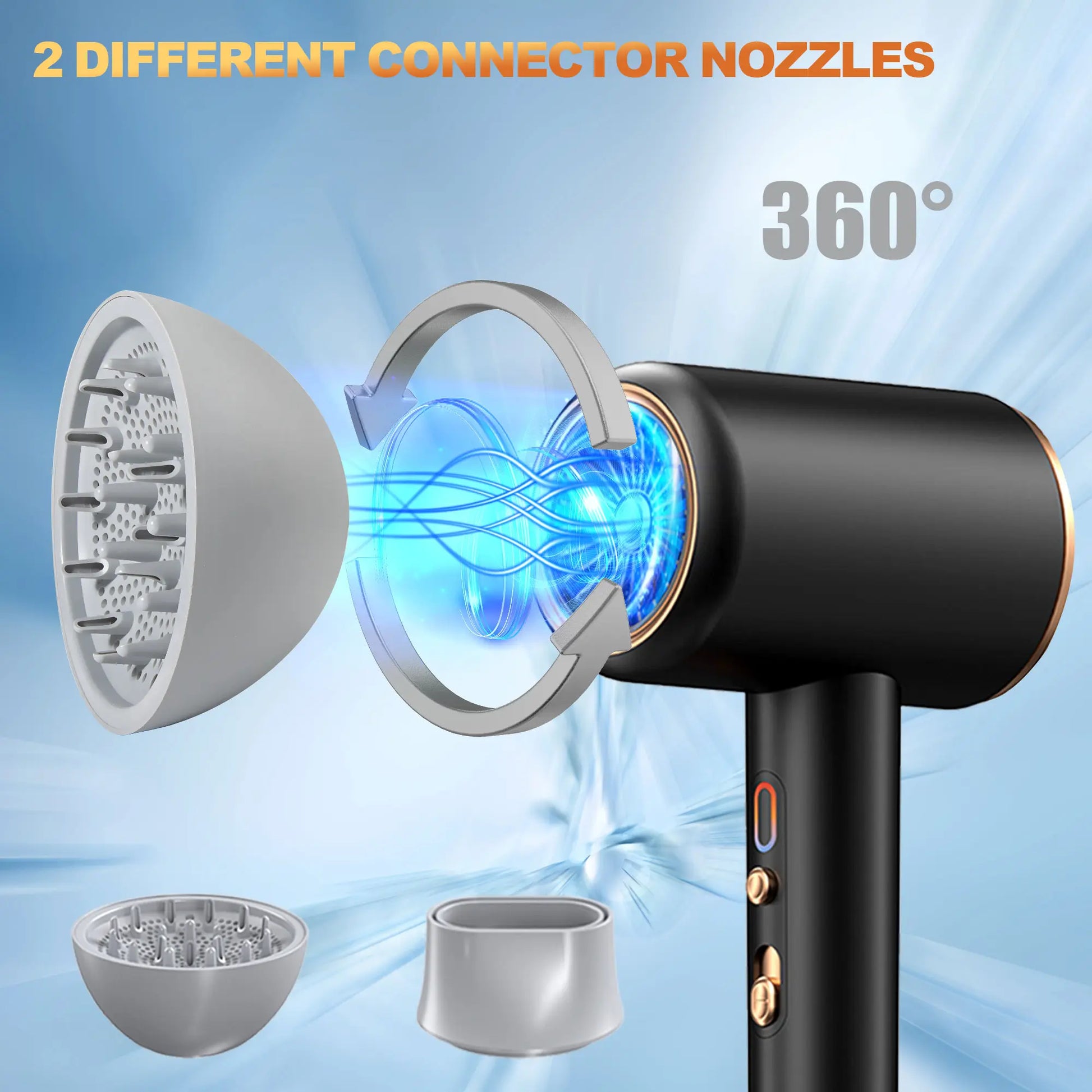 Ionic Hair Dryer,Blow Dryer,With Diffuser,Concentrator Nozzle,Secadora De Pelo | 1875W Turbo Ultra-Quiet Motor 2 Heat,3 Speed Settings,Quick Heat-Up Ionic Hairdryer Blowdrier Dreame Hairdryer Speed Blowdryer Professional Negative High Speed