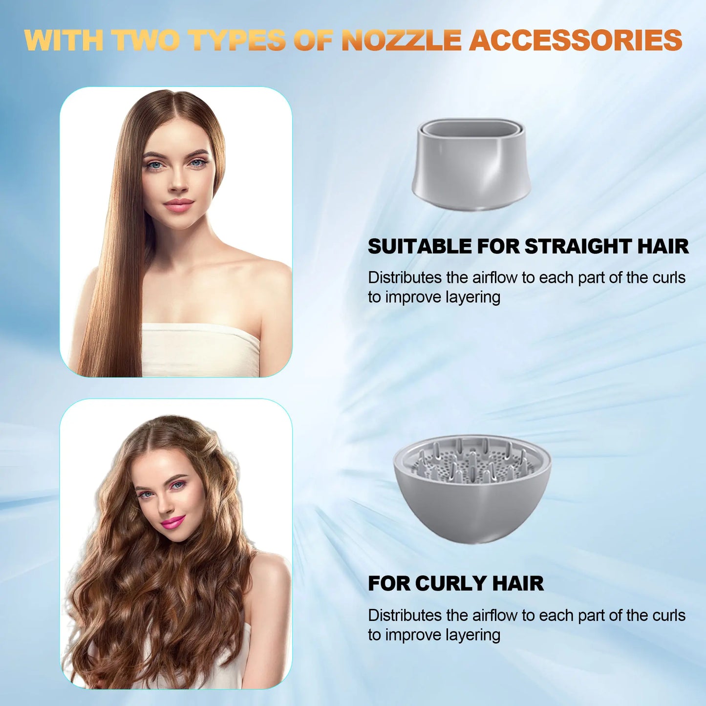 Ionic Hair Dryer,Blow Dryer,With Diffuser,Concentrator Nozzle,Secadora De Pelo | 1875W Turbo Ultra-Quiet Motor 2 Heat,3 Speed Settings,Quick Heat-Up Ionic Hairdryer Blowdrier Dreame Hairdryer Speed Blowdryer Professional Negative High Speed