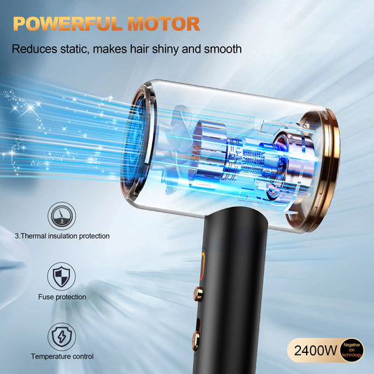 Ionic Hair Dryer,Blow Dryer,With Diffuser,Concentrator Nozzle,Secadora De Pelo | 1875W Turbo Ultra-Quiet Motor 2 Heat,3 Speed Settings,Quick Heat-Up Ionic Hairdryer Blowdrier Dreame Hairdryer Speed Blowdryer Professional Negative High Speed