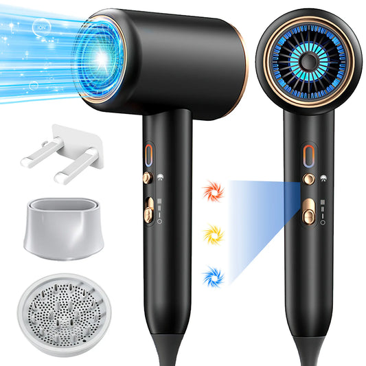 Ionic Hair Dryer,Blow Dryer,With Diffuser,Concentrator Nozzle,Secadora De Pelo | 1875W Turbo Ultra-Quiet Motor 2 Heat,3 Speed Settings,Quick Heat-Up Ionic Hairdryer Blowdrier Dreame Hairdryer Speed Blowdryer Professional Negative High Speed
